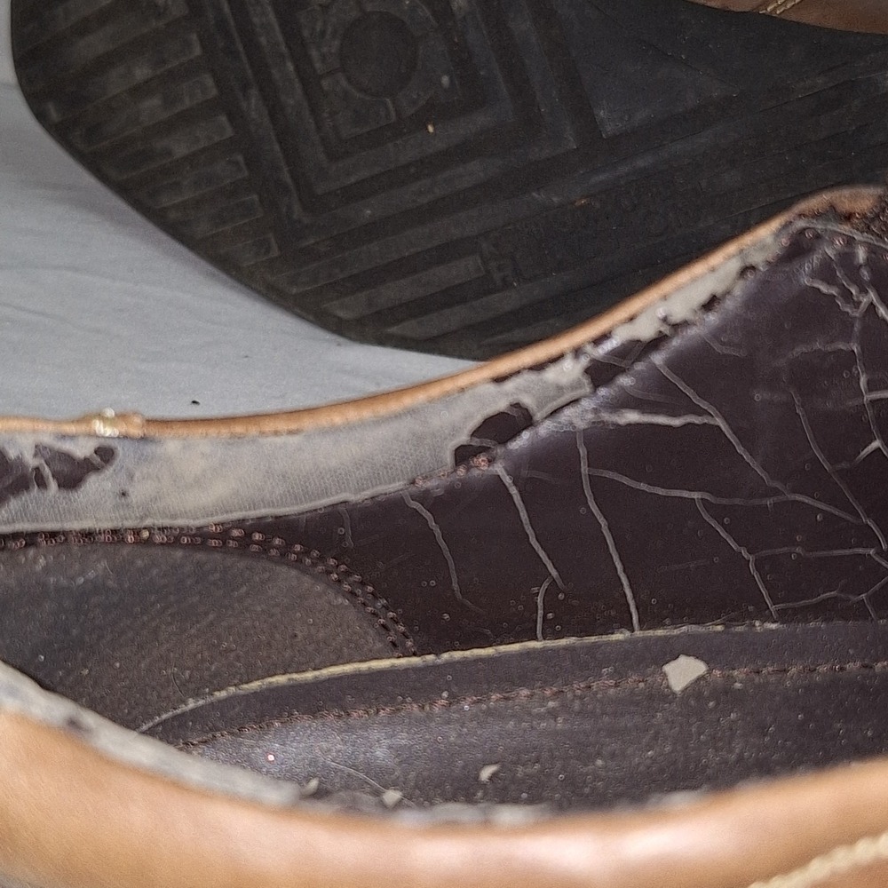 Kenneth Cole Reaction Shoes Loafers Men's 12M Slip-On Brown Leather Square Toe - Picture 11 of 13